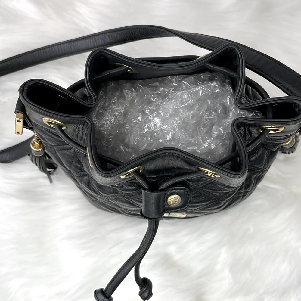 MCM‎ Black Quilted Leather Bucket Bag